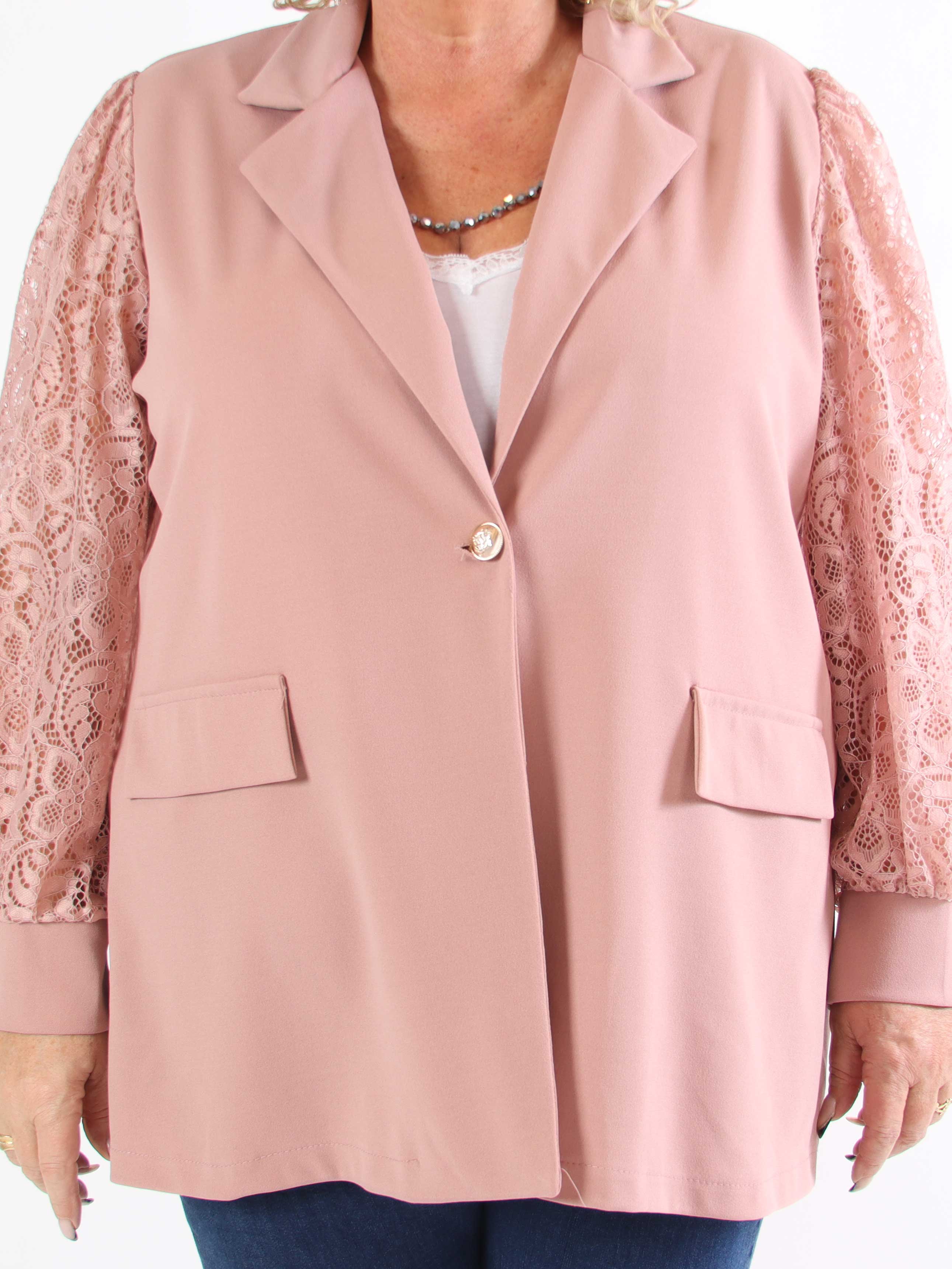 Kata Lace - Oversized blazer med blondeærmer